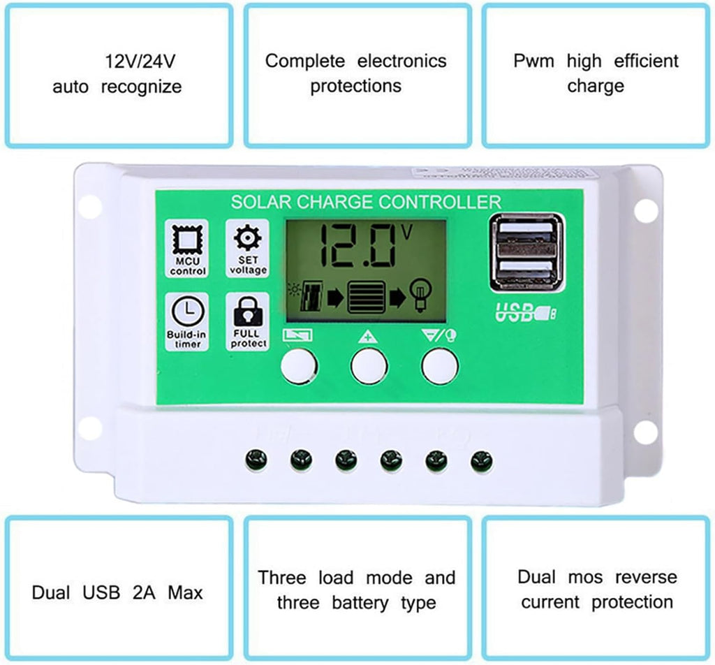 Solar System Kit - 3000W/4000W with 12V to 110V/220V Inverter, 50A MPPT Controller, 50W Foldable Solar Panel, Home Solar Grid Generator (800W, 12V-110V)