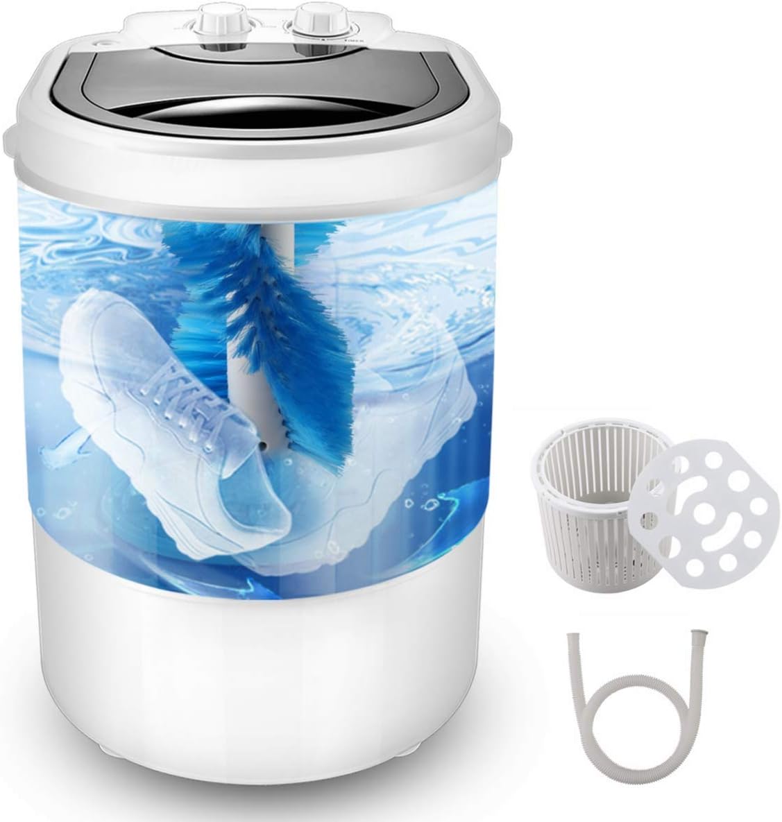 Portable Mini Washing Machine,Semi-Automatic,Three functions of washing shoes washing Clothes Spin-Dry,9.9 lbs Capacity