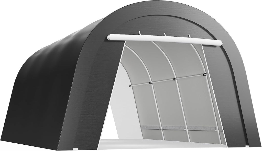 FansaFurn Heavy Duty Carport 13 X20FT, Portable Garage with 2 Roll Up Doors Vents and Metal Round Roof, Outdoor Storage shed Car Port Canopy Tent for Garden Tools, Vehicle Truck Boat, Party