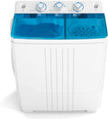 COSTWAY Portable Washing Machine, Twin Tub 20 Lbs Capacity with Drain Pump, Laundry Washer 12 Lbs and Spinner 8 Lbs with Timer Control, Perfect for Apartment Dorm RV, Blue+White