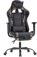 BestOffice | Ergonomic Gaming Chair | Camo | Reclining Computer Chair with Lumbar Support, Headrest Pillow, Adjustable Footrests | 360 Swivel with Heavy Duty Wheels | for Home & Office