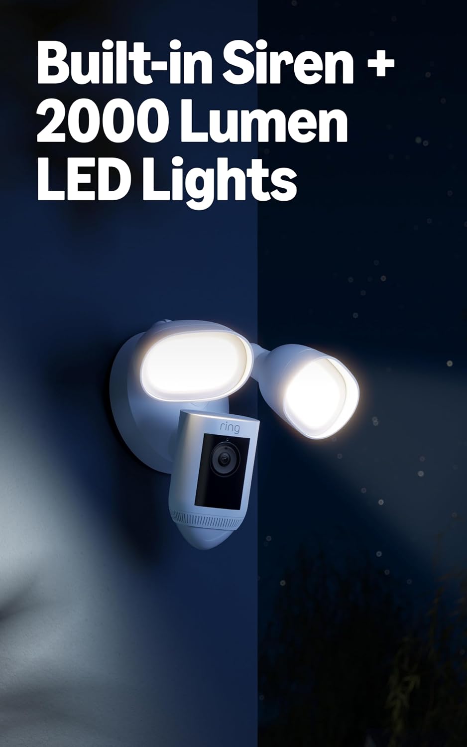 Ring Floodlight Cam Wired Pro, Home or business security, Retinal 2K Video, Color Night Vision and Two-Way Talk with Audio+, Black