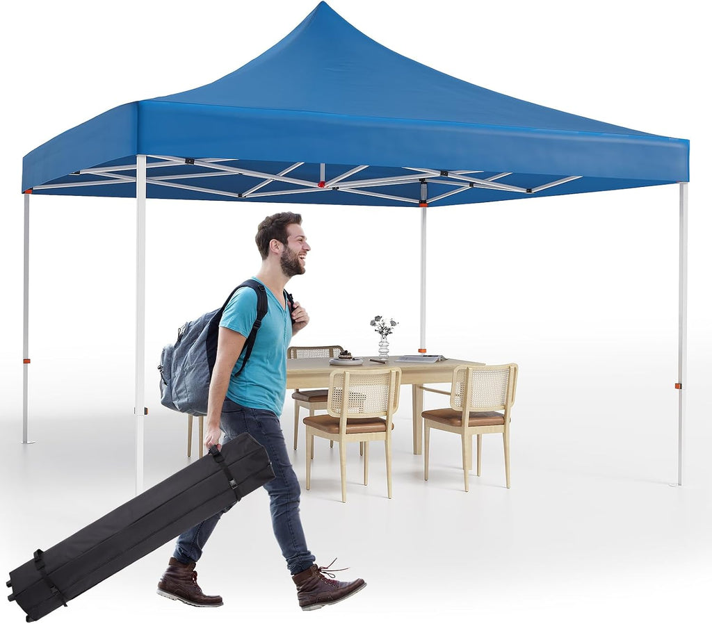 10x10 Pop Up Canopy,Heavy Duty Canopy,Ez Up Gazebos with Wheel Bags,UV Resistant Waterproof,for Outdoor Events, Patio, Backyard, Party, Camping,Navy Blue