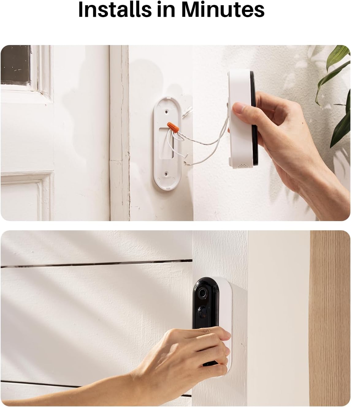 WUUK 2K Doorbell Camera, Video Doorbell Wireless/Wired, Homebase Supports Up to 8 Cams, No Subscription, 2.4/5 GHz WiFi, 32G Local Storage, Human Detection, Compatible with Alexa and Google Home