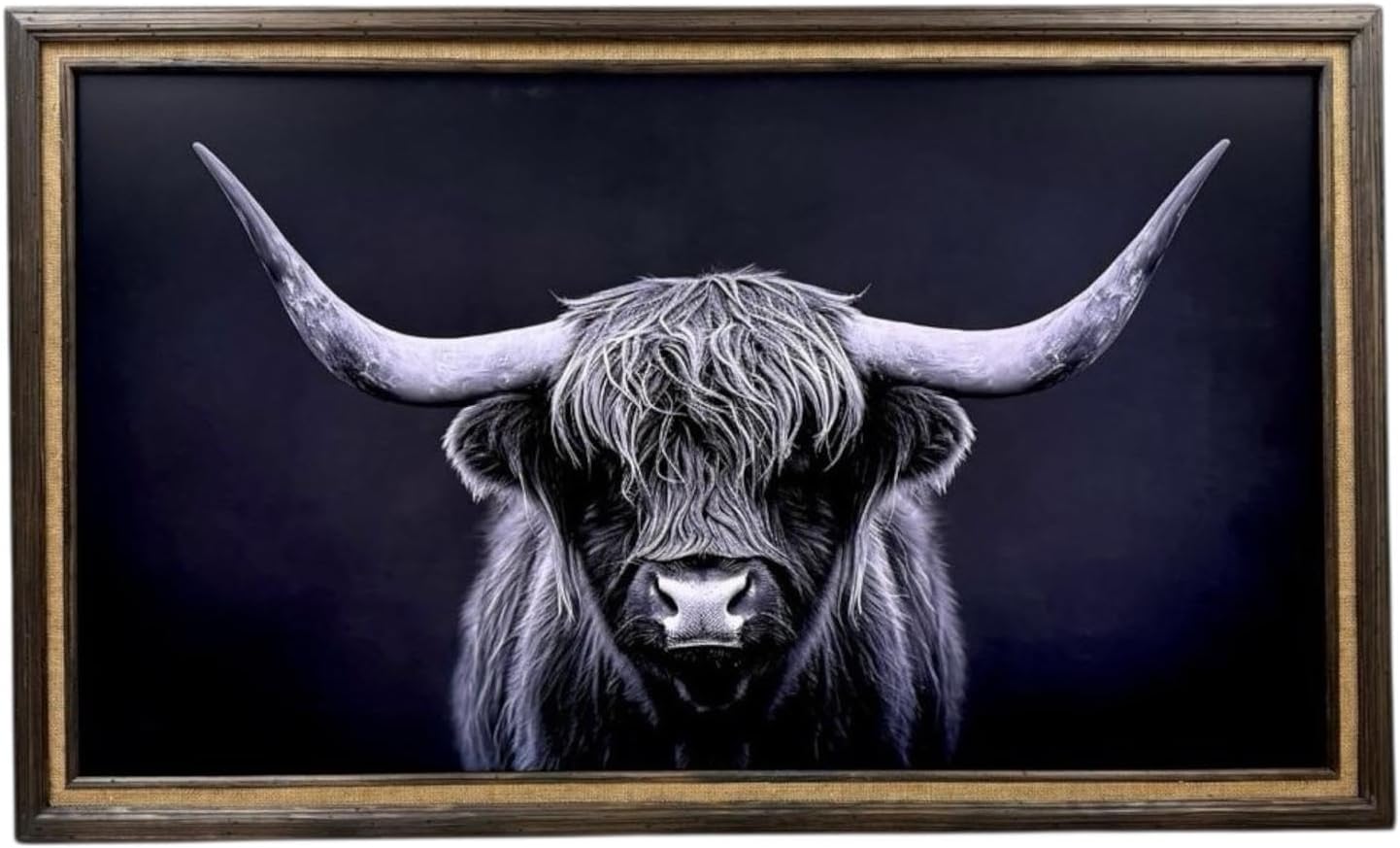 32, 43, 50 & 55 Inch Handmade wood ornate TV Frame for Samsung The Frame TV, Rustic Dark Wood Stain with Burlap fabric liner (not for use with other models) (43 INCH)