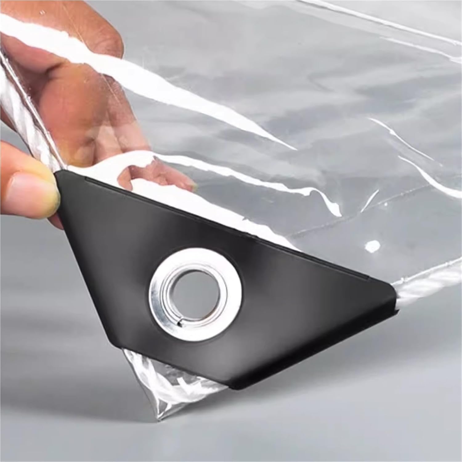 Clear Waterproof Tarps with Grommets & Reinforced Edges PVC Tarpaulin Curtain for Pergola/Patio/Gazebo(14x15FT)