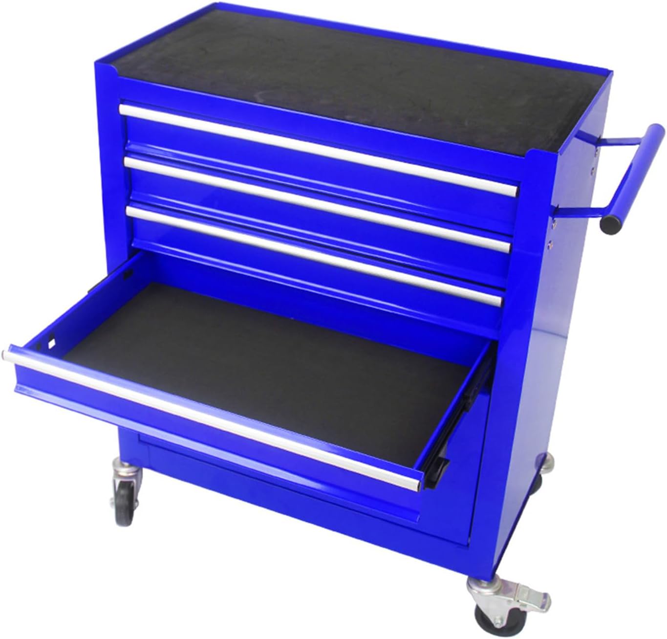 Holaki 4-Drawer Tool Cart on Wheels, Rolling Tool Box Tool Storage,Heavy Duty Utility Industrial Service Cart Organizer Tool Case with Locking System, for Mechanic, Warehouse, Garage, Workshop(Blue)