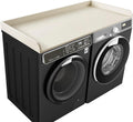Kaboon Washer Dryer Countertop, Melamine Countertop with Edge Rails - 27.5' Depth x 54' Width Laundry Room Organization, Beige Leather