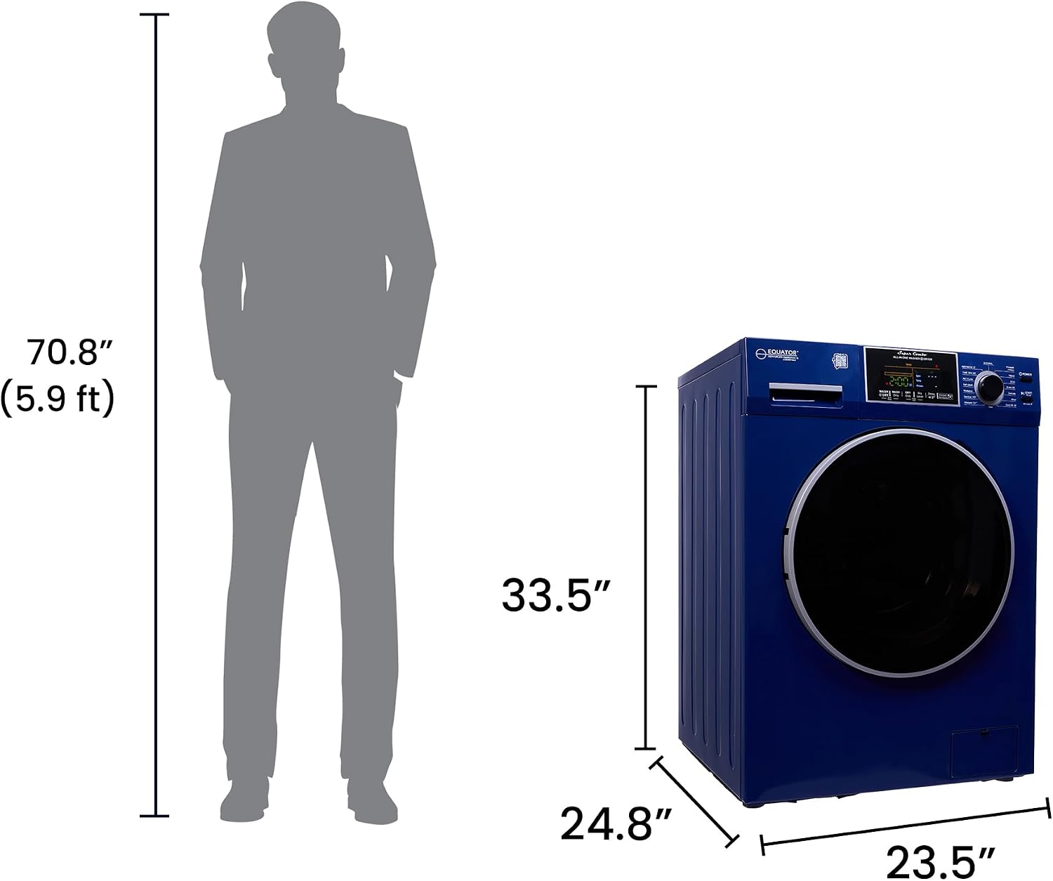 Equator All-In-One VENTED/VENTLESS Washer-Dryer 1.9cf/18lb 1400RPM 110V (Midnight Blue)