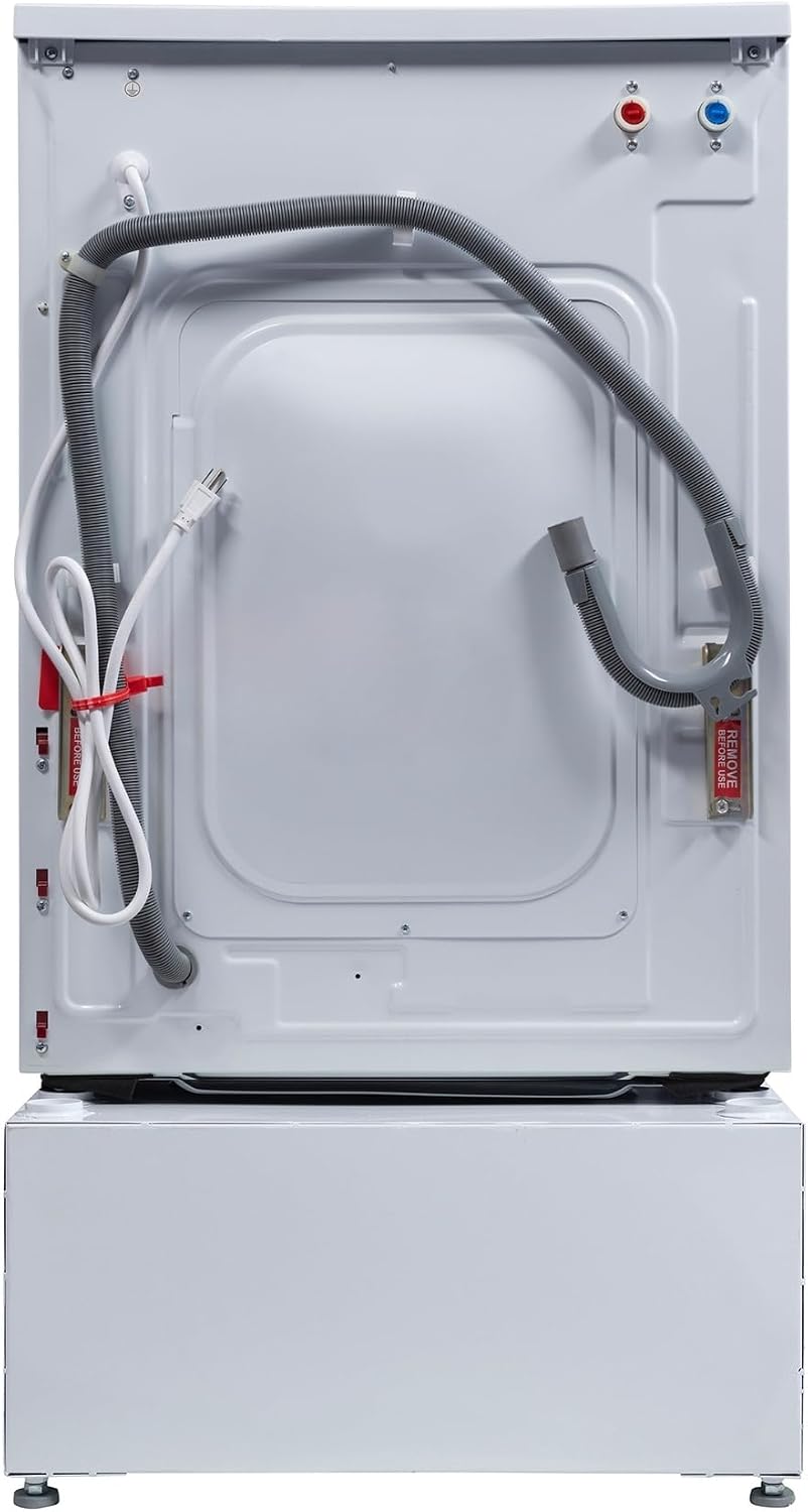 Equator All-in-one Washer Dryer Ventless FULLY BUILTIN 0-CLEARANCE 1.62cf/15lbs 110V 1400RPM with Pedestal + ADA (White)