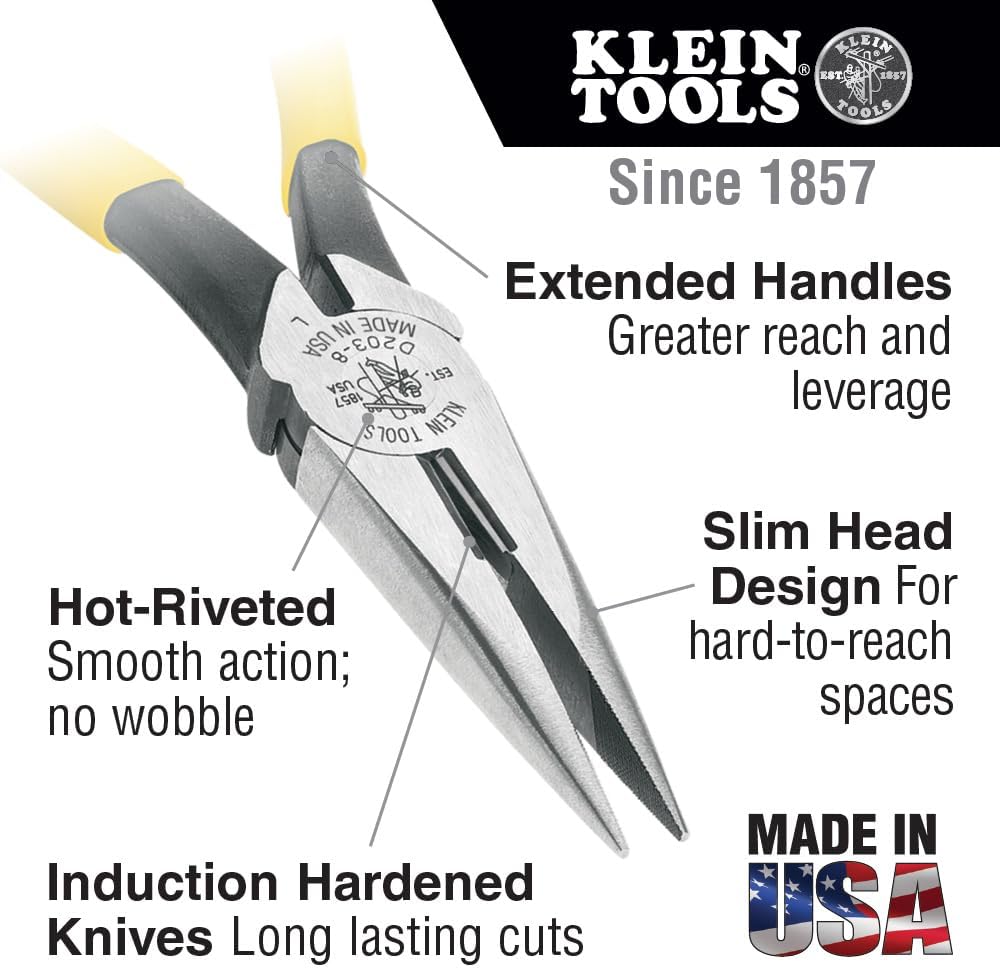 Klein Tools 80088 Tradesman Fixed Blade Driver and Plier Kit, Made in USA, Includes Wire Stripper, Tape Measure, Accessories for Jobsite Needs, 14-Piece