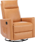 Sweetcrispy Recliner Chair, 360 Swivel Rocker Chair for Adults, Glider Rocker Recliners, Nursery Chairs for Living Room, High Back, Upholstered Deep Seat, Classical Brown