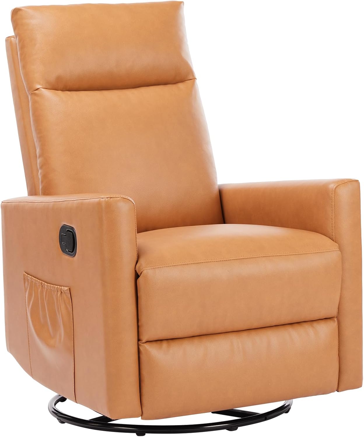 Sweetcrispy Recliner Chair, 360 Swivel Rocker Chair for Adults, Glider Rocker Recliners, Nursery Chairs for Living Room, High Back, Upholstered Deep Seat, Classical Brown