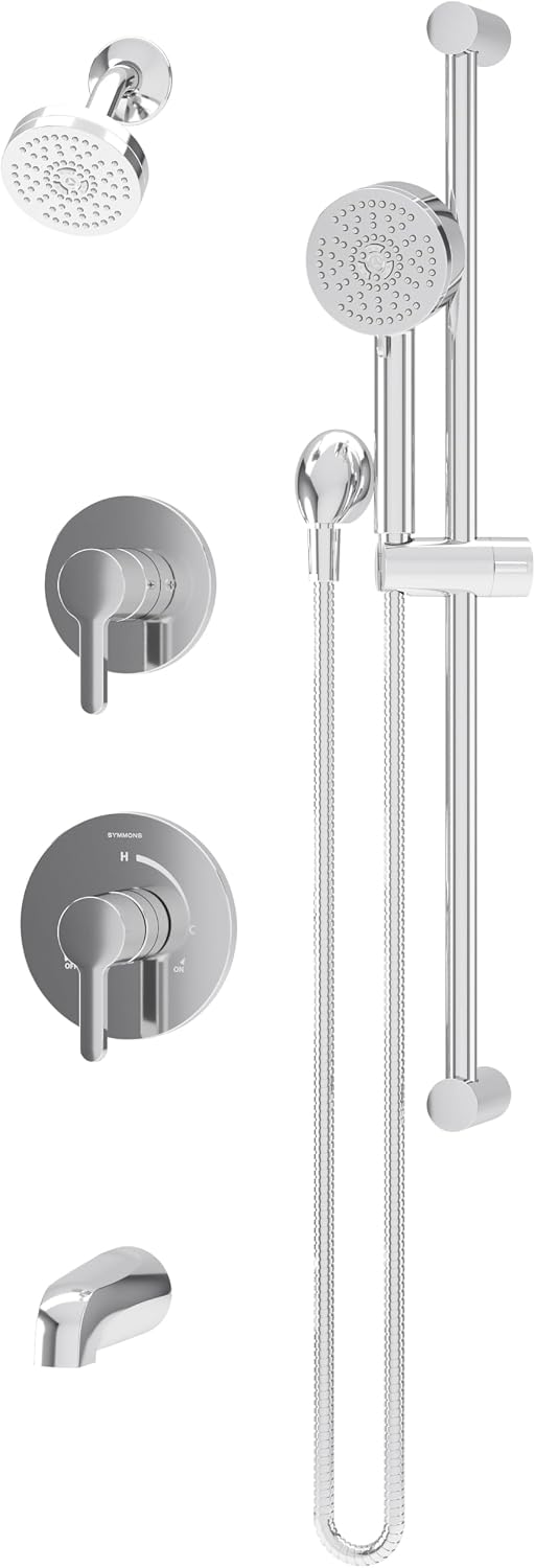 Solarity HydroMersion Double Handle Tub and Shower Trim Kit with Hand Spray in Polished Chrome