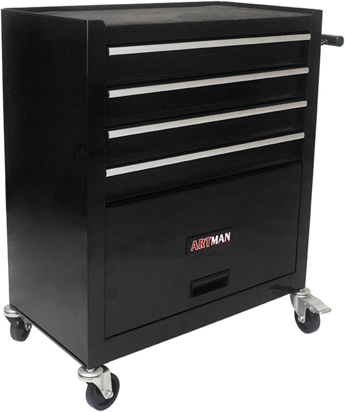 Holaki 4-Drawer Tool Cart on Wheels, Rolling Tool Box Tool Storage,Heavy Duty Utility Industrial Service Cart Organizer Tool Case with Locking System, for Mechanic, Warehouse, Garage, Workshop(Black)