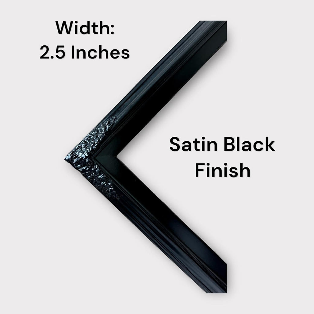 32, 43, 50 & 55 Inch Handmade wood ornate TV Frame for Samsung The Frame TV. SATIN BLACK (not for use with other models) (43 INCH)