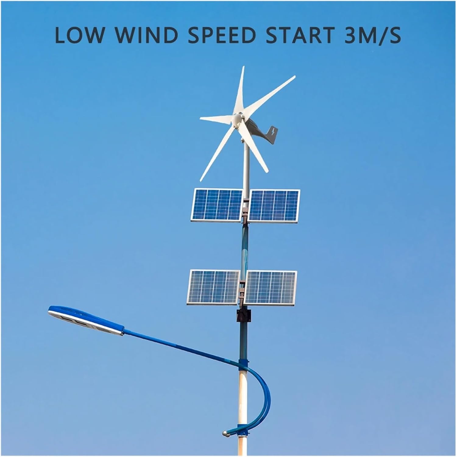 Wind Turbines, Free Energy Wind Turbine Generator 3000w 12v 24v 48v 5 Blades Windmills RV Yacht Farm for Home Use(12V)
