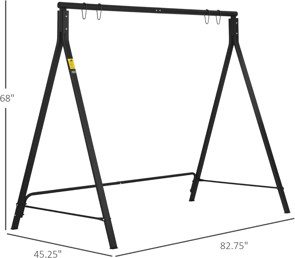 Metal Porch Swing Stand, Heavy Duty Swing e, Hanging Chair Stand Only, 528 LBS Weight Capacity, for Backyard, Patio, Lawn, Playground, Black