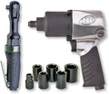 Ingersoll Rand 2317G 1/2' Air Impact Wrench and 3/8' Air ratchet Combination Kit, incl 5-piece Socket Set, Carrying case