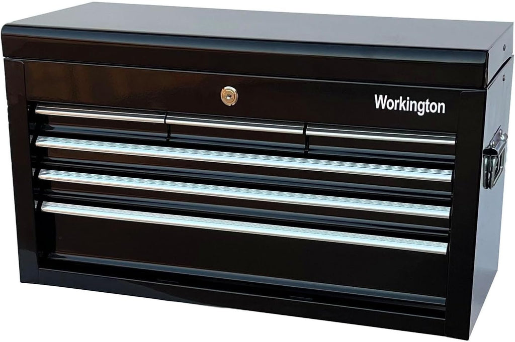 Workington Portable Metal Tool Chest with 6 Drawers, 24' 6-Drawer Tool Chest Cabinet with Ball Bearing Drawer Slides, Steel Tool Storage Box Organizer 4005 Black