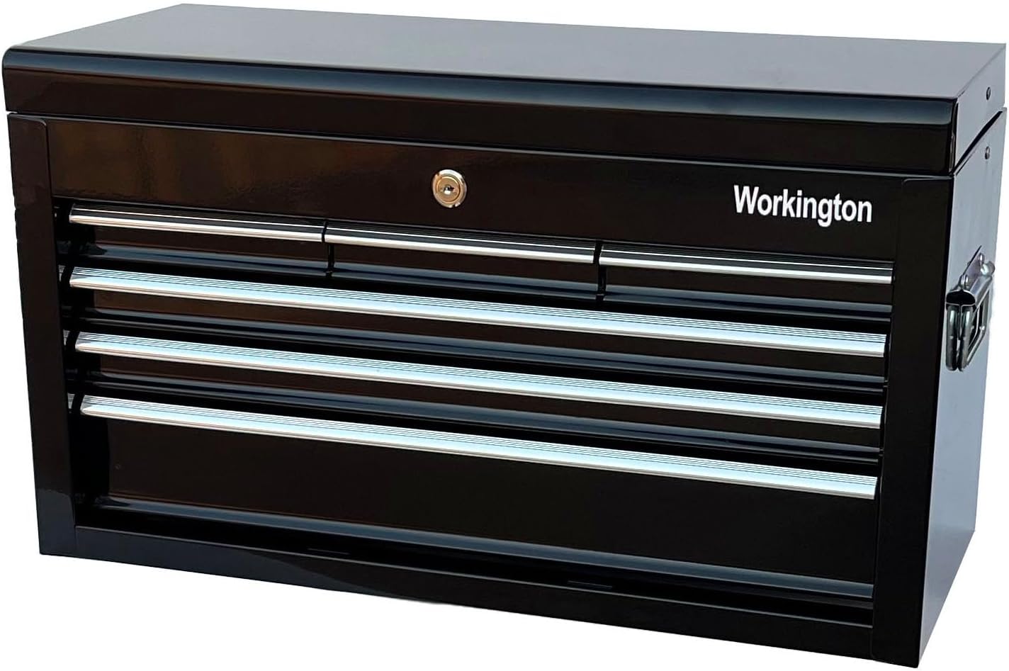 Workington Portable Metal Tool Chest with 6 Drawers, 24' 6-Drawer Tool Chest Cabinet with Ball Bearing Drawer Slides, Steel Tool Storage Box Organizer 4005 Black