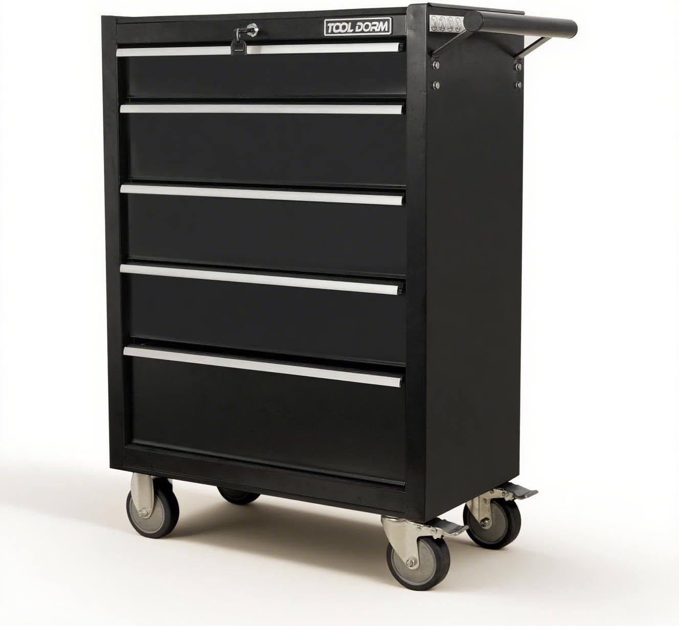 5-Drawer Rolling Tool Chest with Locking Wheels & Drawers, 13' D x 24.2' W x 34.6' H Mobile Tool Storage Cabinet, Heavy-Duty Garage Organizer w/Ergonomic Handle
