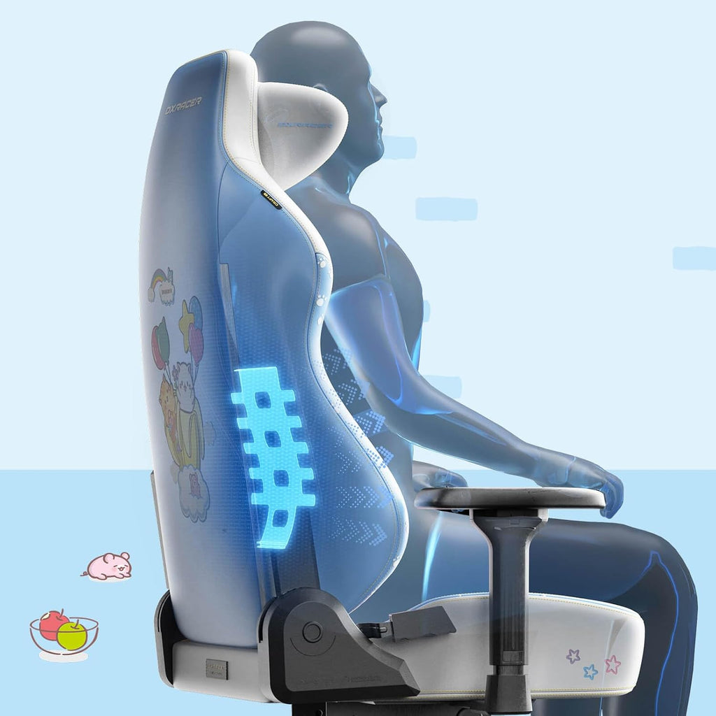 DXRacer Craft XL Video Gaming Chair for Adults, Ergonomic Office Reclining Computer Gamer Chair with Magnetic Head Pillow and Lumbar Support (EPU Leatherette, Bananya Cat)