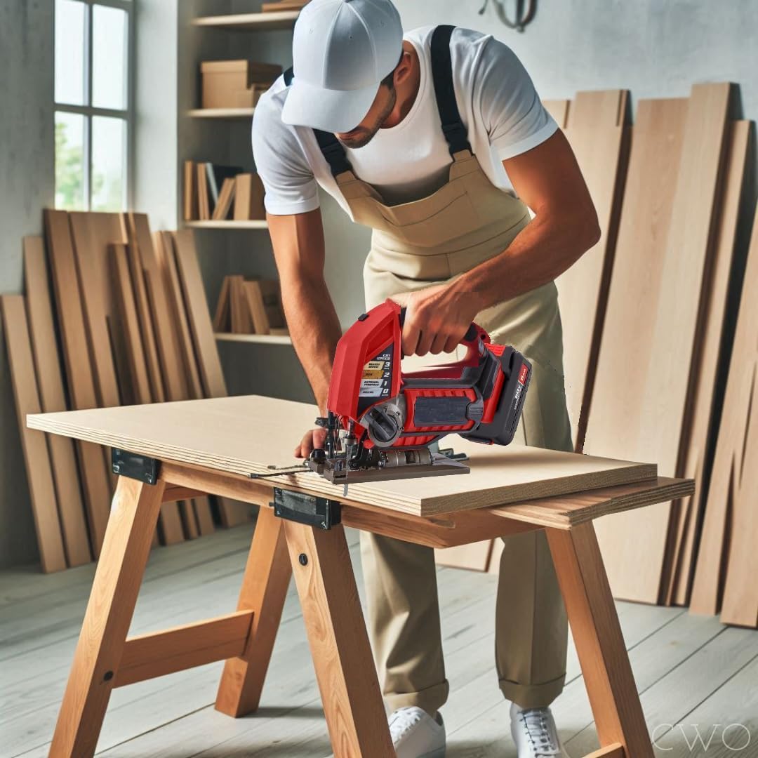 Fits BAUER 20V Cordless Variable Speed Jig Saw Kit with 5Ah Lithium Ion Battery & 20V Rapid Charger - Designed for Precise Control & Superior Cutting Performance in a Wide Variety of Materials