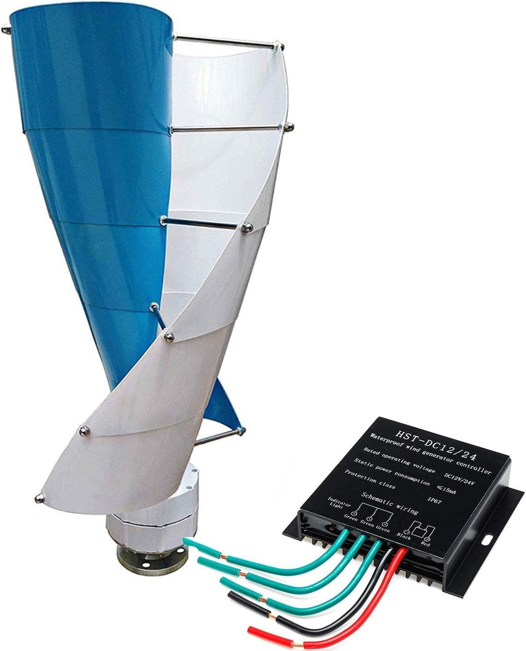 CHRISK Wind Power Turbine Generator, 3000W Magnetic Levitation Wind Turbine Generator with Wind Controller for Outdoor Garden Streetlight