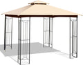 Tangkula 10 x 10 FT Patio Gazebo, Double Roof Outdoor Gazebo with Steel Frame, Patio Pavilion Shelter for Poolside, Deck, Backyard (Beige)