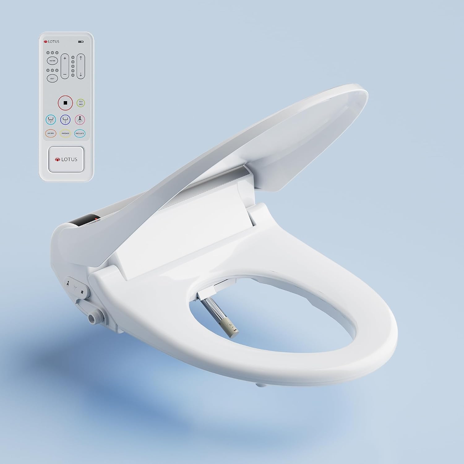 Lotus Bidet Seat ATS-2000 Elongated, Premier Class, Purestream Function(Constipation Relief) Heated Seat With Wireless Remote Control, Unlimited Warm Water, Warm Air Dryer, Made in Korea