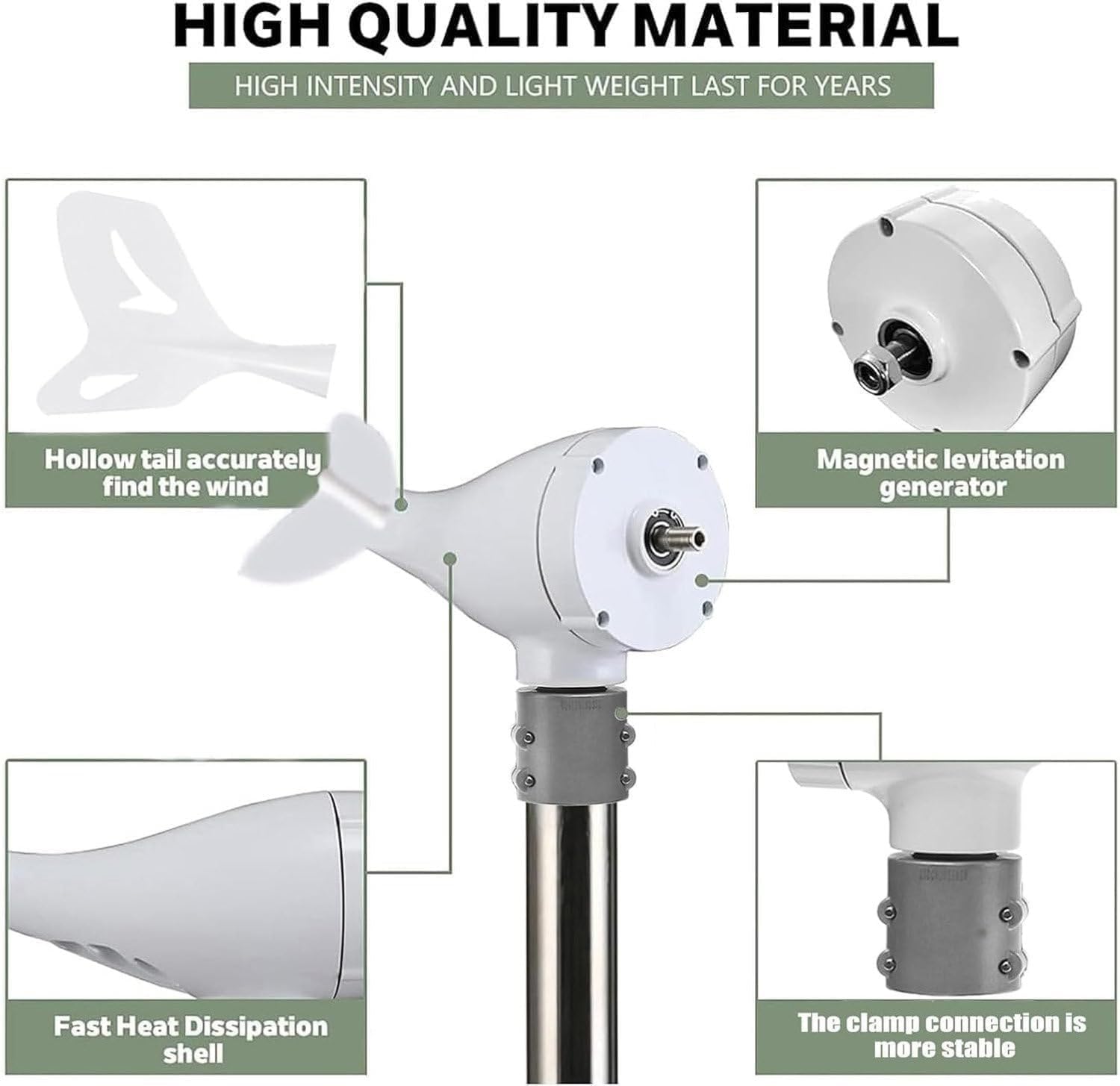 Efficient Wind Turbine Generator,with 8 Blades Vertical Axis Wind Turbines Generator Kit with Solar Wind Hybrid Controller,for Household Power Supply, Road Infrastructure 48V-8000W