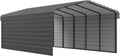 Arrow Carports Galvanized Steel Carport, with 2-Sided Enclosure, Compact Car Metal Carport Kit, 12' x 24' x 7', Charcoal