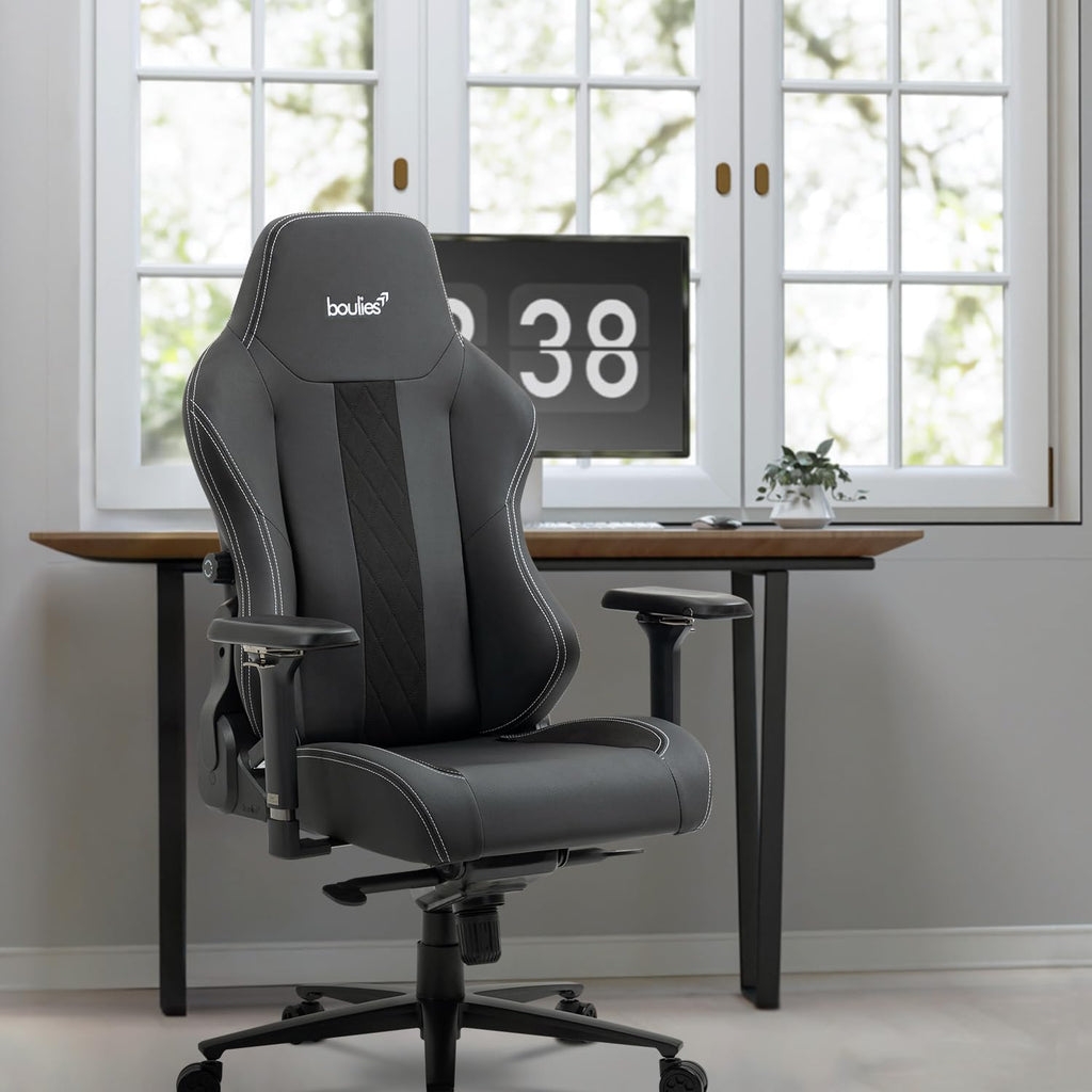 boulies Master Gaming Chair, Ergonomic Office Chair for Adults with 4D Armrests, Comfortable Computer Chair for Home with Adjustable 4-Way Built-in Lumbar Support