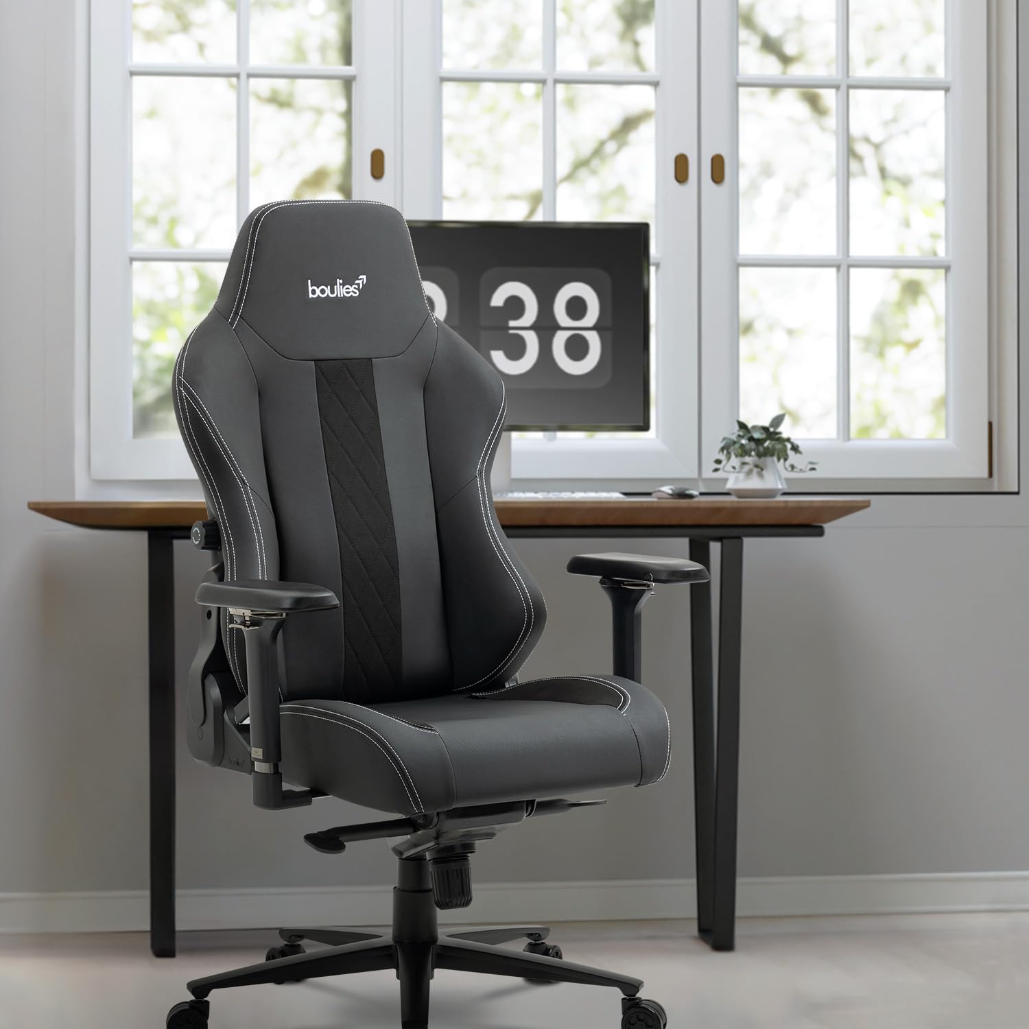 boulies Master Gaming Chair, Ergonomic Office Chair for Adults with 4D Armrests, Comfortable Computer Chair for Home with Adjustable 4-Way Built-in Lumbar Support