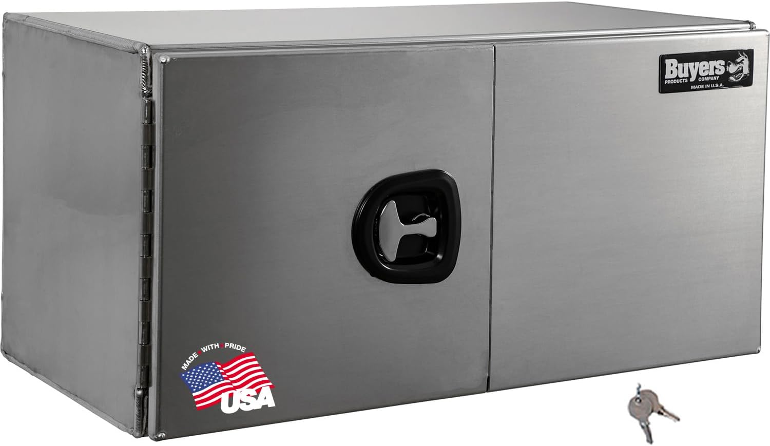 Buyers Products 1705405 Silver Pro Series Smooth Aluminum Underbody Truck Box with Barn Door, 18x18x36 Inch, Durable Vehicle Tool Box For Storage and Organization