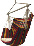 SRHWBF Hanging Rope Hammock with 2 Pillows Chair Swing Seat Cotton Canvas Hanging Chairs for Bedrooms Porch Chair Outdoor (S6)