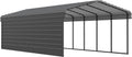 Arrow Carports Galvanized Steel Carport, with 1-Sided Enclosure, Compact Car Metal Carport Kit, 12' x 29' x 7', Charcoal