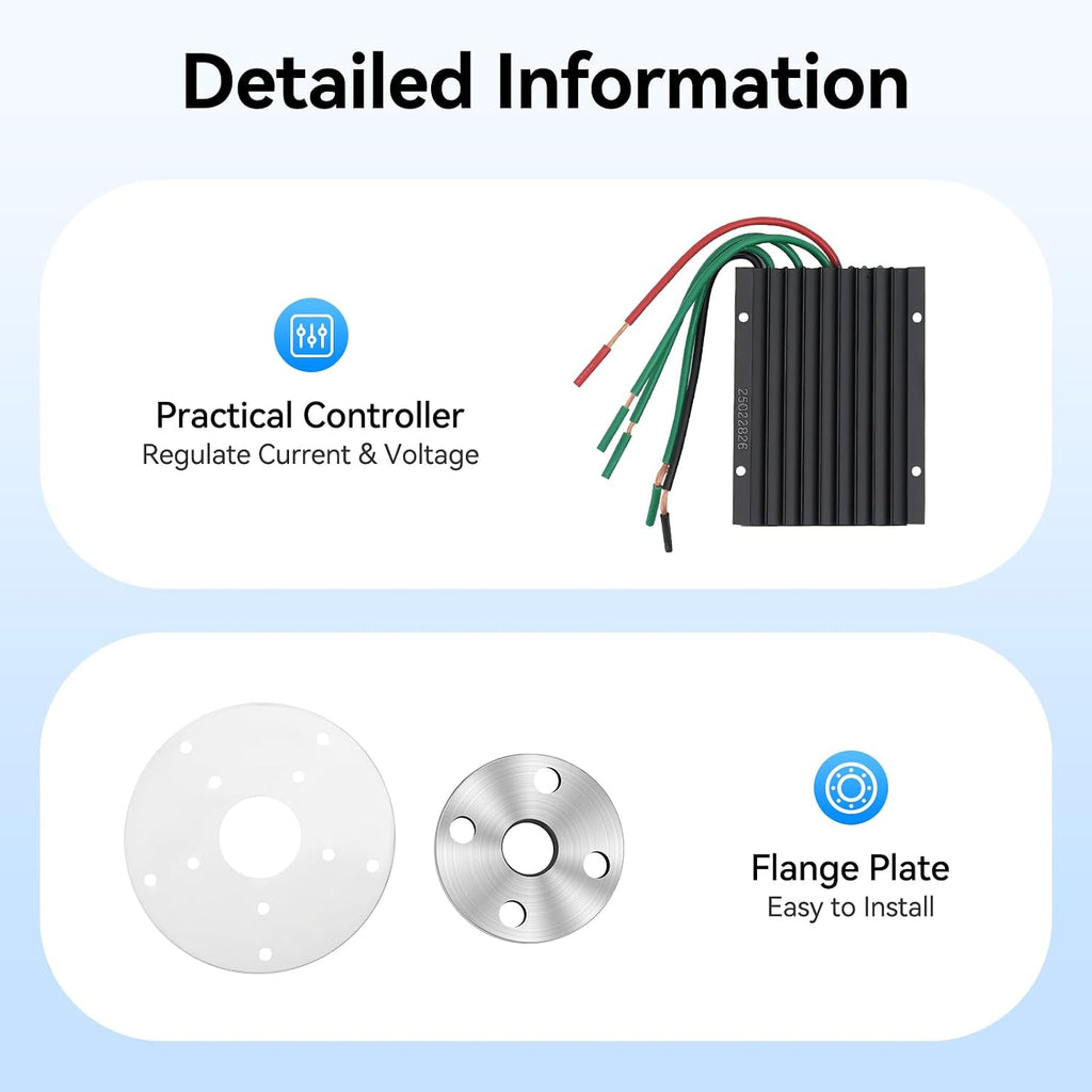 Wind Turbine Generator, 600W DC 24V 5 Blades Lantern Motor Vertical Axis Windmill Lantern Wind Turbine Turbines Generator Kit with Flange Plate&Controller for Home Monitoring Boat/Ship