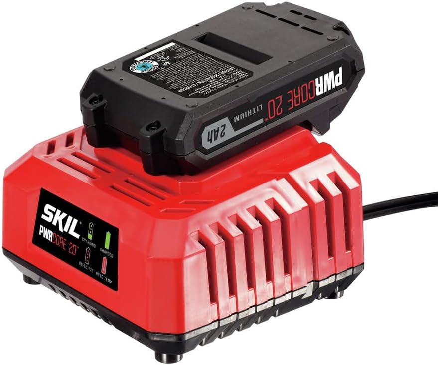 SKIL PWR CORE 20 2X2.0Ah Battery and Charger Starter Kit Including Two 20V 2.0Ah Batteries and Standard Charger-CB5197B-21