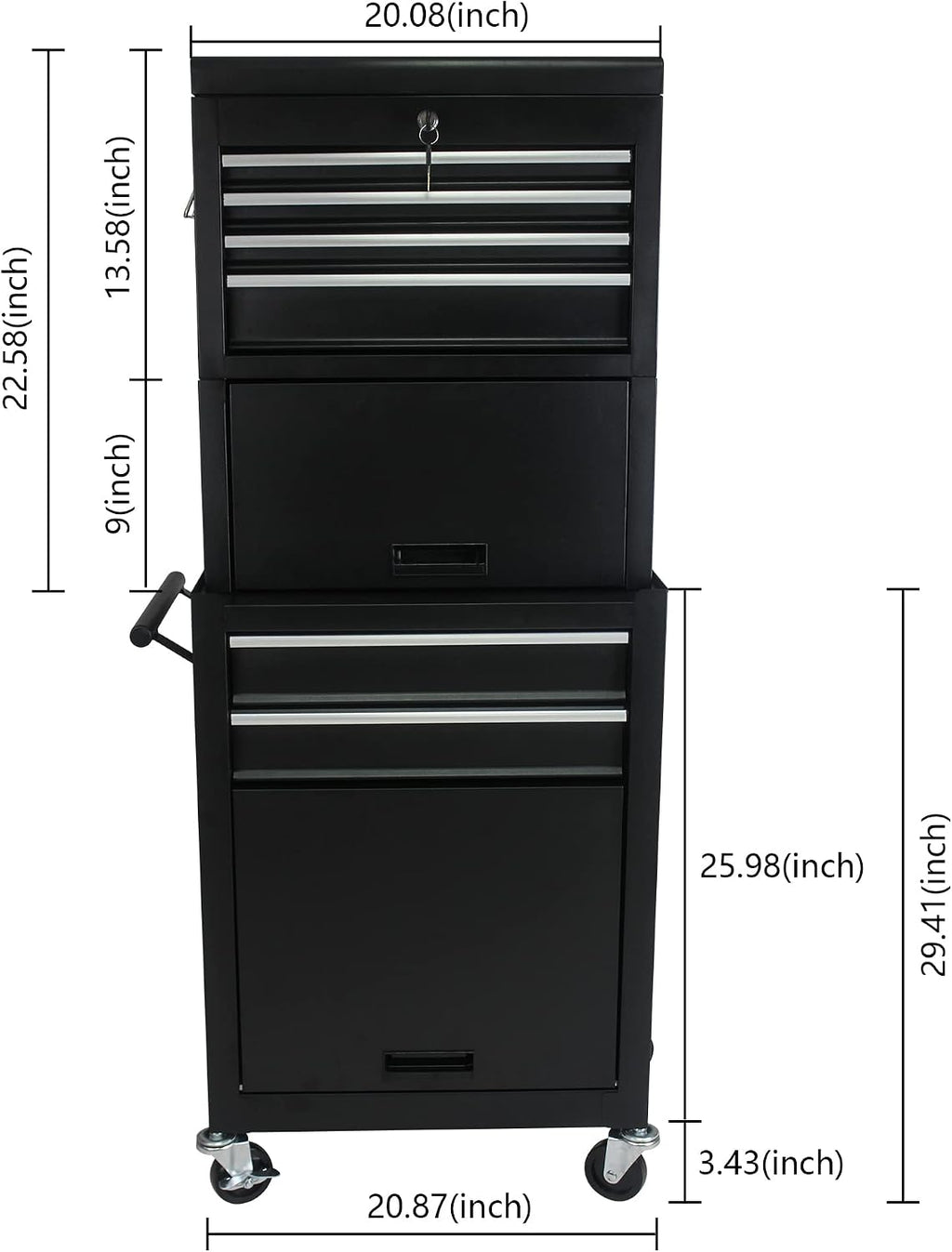 Rolling Tool Chest, 6 Drawers Rolling Tool Chest with Wheels, Portable Rolling Tool Box on Wheels, High Capacity Tool Chest Organizer for Garage, Workshop, Home Crafts Use