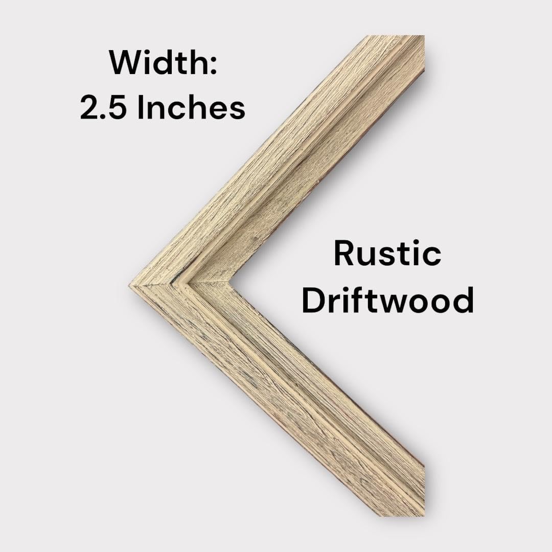 32, 43, 50 & 55 Inch Handmade wood ornate TV Frame for Samsung The Frame TV, Rustic Driftwood finish (not for use with other models) (55 INCH)