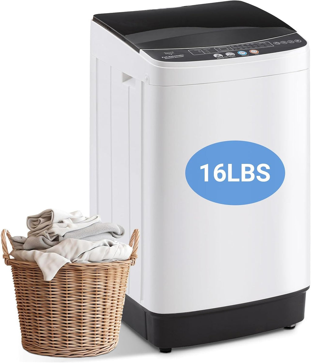Erivess 16 lbs Portable Washing Machine, 2.0 Cu.Ft Capacity Full Automatic Washer for Homes & Apartments, 8 Wash Programs, Compact Laundry Washer for Homes & Apartments, Dorm, Small Spaces