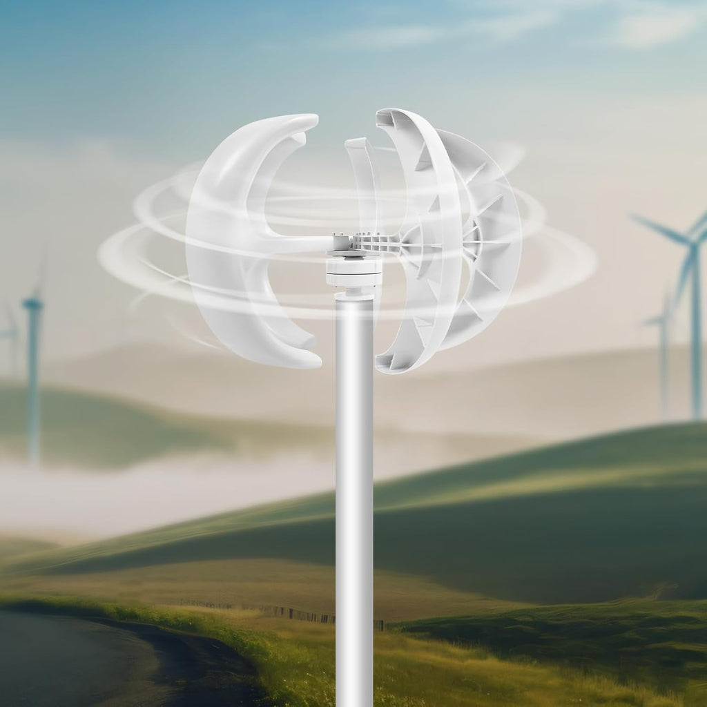 Wind Turbine Generator, 5 Blades Charger Controller 12V Kit, 600W Vertical Lantern Wind Turbine Generator