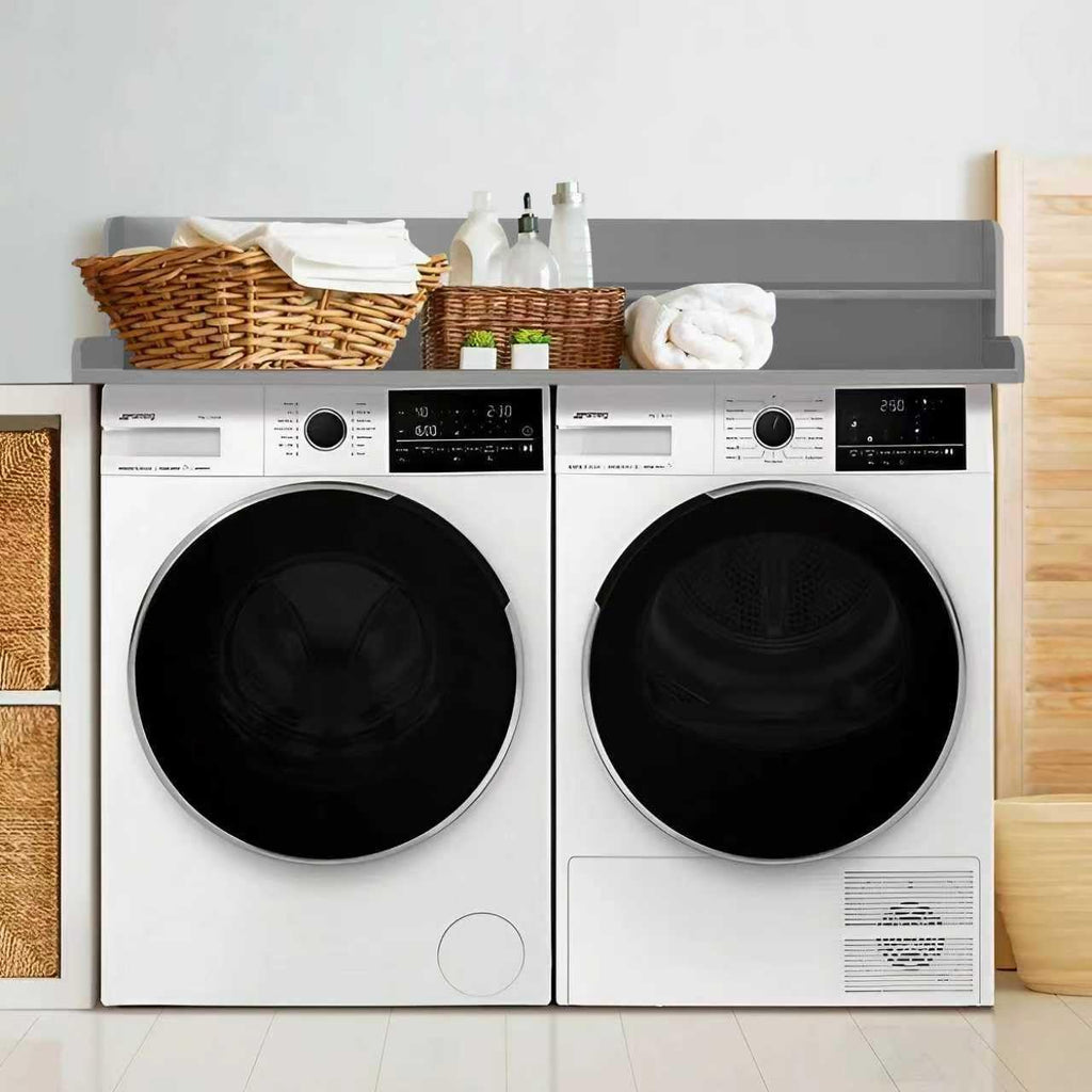 Royxen Laundry Countertop with Storage Universal Fit, Washer and Dryer Countertop with Shelf, Laundry Room Storage, 2-Tier Shelf (Grey)