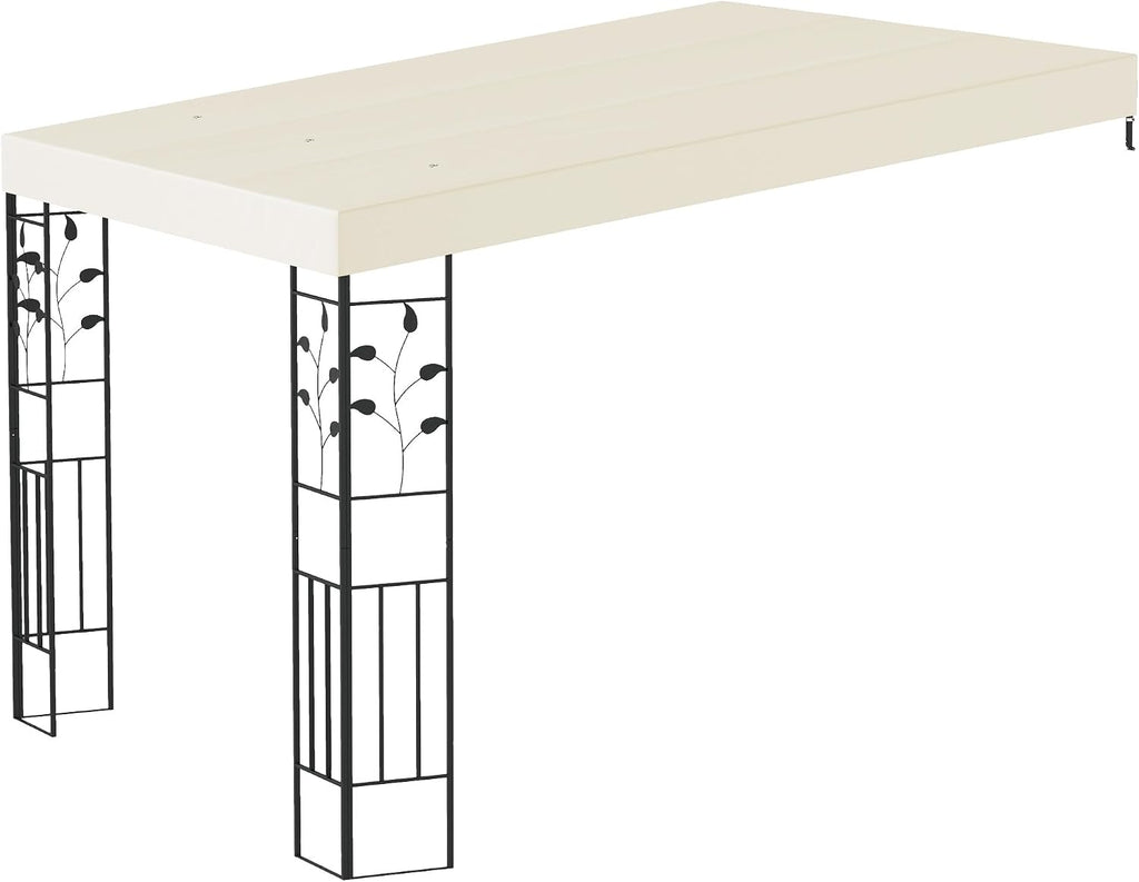 Outsunny 10' x 10' Outdoor Pergola Canopy, Metal Patio Canopy with Weather-Resistant Fabric and Drainage Holes for Backyard, Garden, Porch, Beach, Cream White