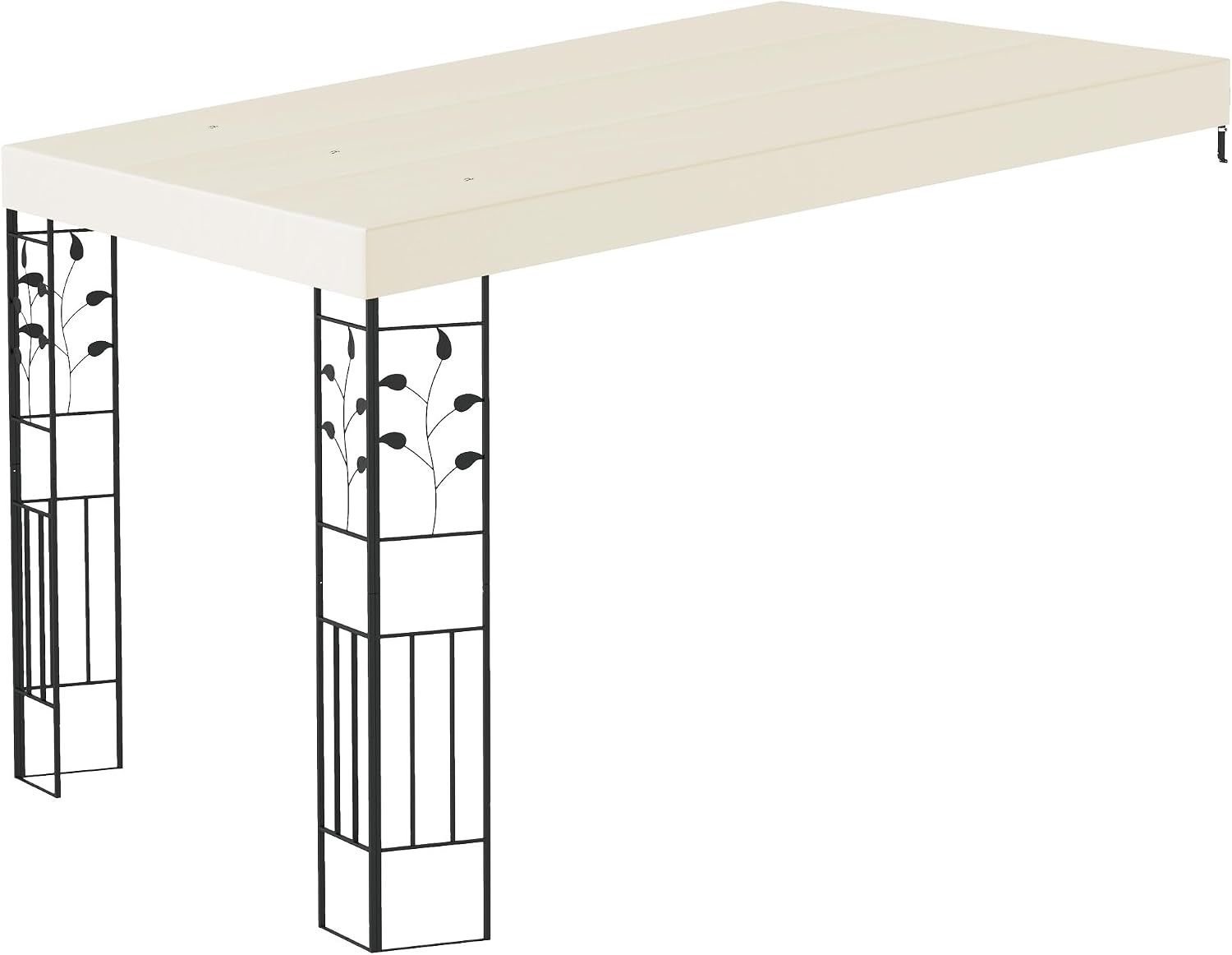 Outsunny 10' x 10' Outdoor Pergola Canopy, Metal Patio Canopy with Weather-Resistant Fabric and Drainage Holes for Backyard, Garden, Porch, Beach, Cream White