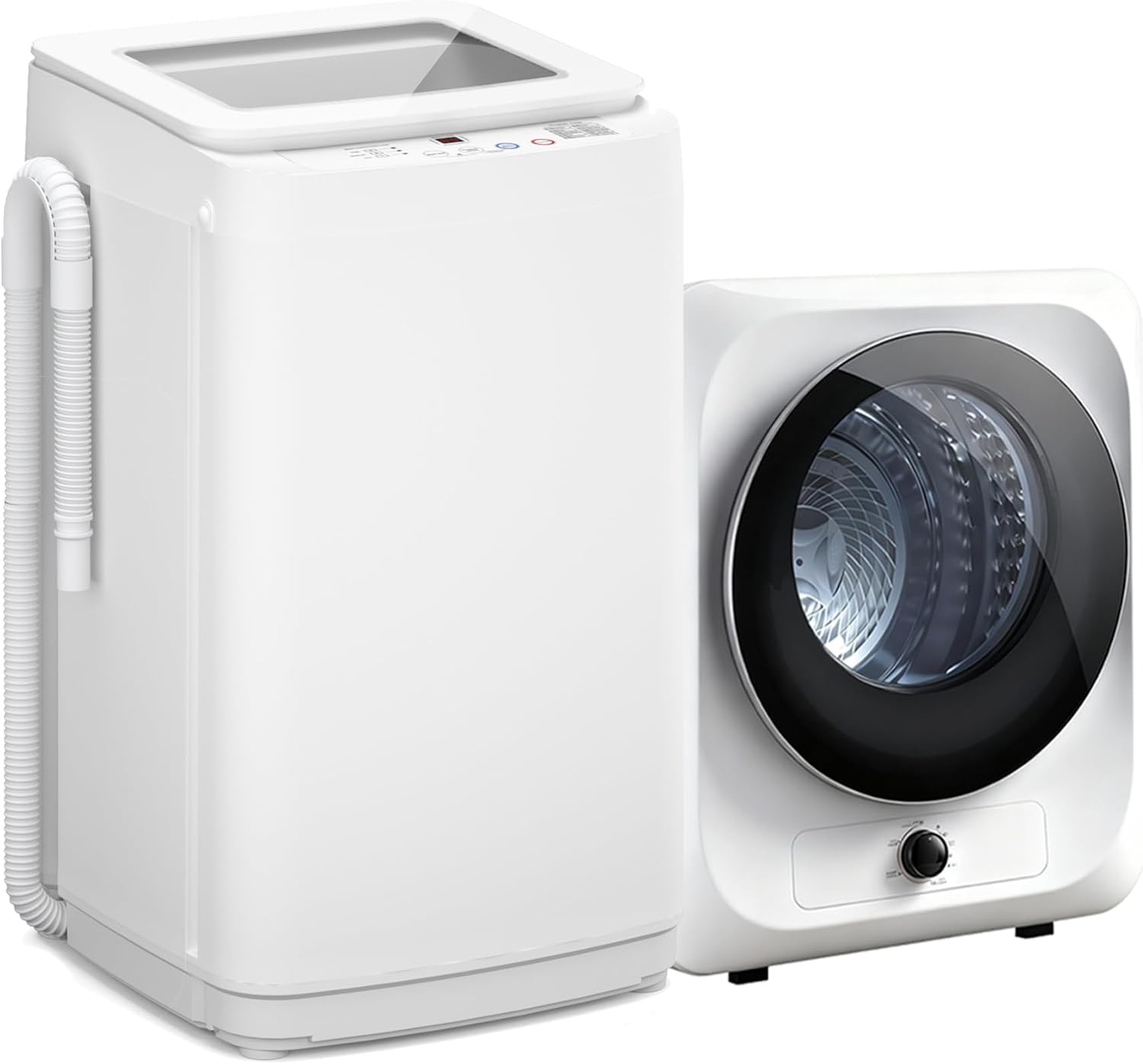Auertech Portable Washer and Dryer Combo Set, 14 lbs Fully Automatic Washing Machine & 1.5 Cu.Ft Portable Clothes Dryers, Built-in Drain Pump, Compact Washer and Dryer for Apartment, RV, Dorm
