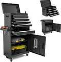 5-Drawer Rolling Tool Chest with Detachable Top Box - Heavy Duty Metal Tool Cabinet on Wheels for Garage, Workshop & Industrial Use, Black (Enhanced Packaging)