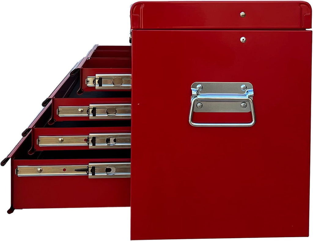 Workington Portable Metal Tool Chest with 6 Drawers, 24' 6-Drawer Tool Chest Cabinet with Ball Bearing Drawer Slides, Steel Tool Storage Box Organizer 4005 Red